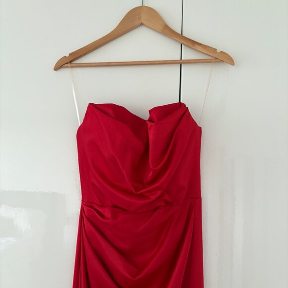 House of CB Adrienne Satin Strapless Gown (size small) EXCELLENT CONDITION - Picture 4 of 8